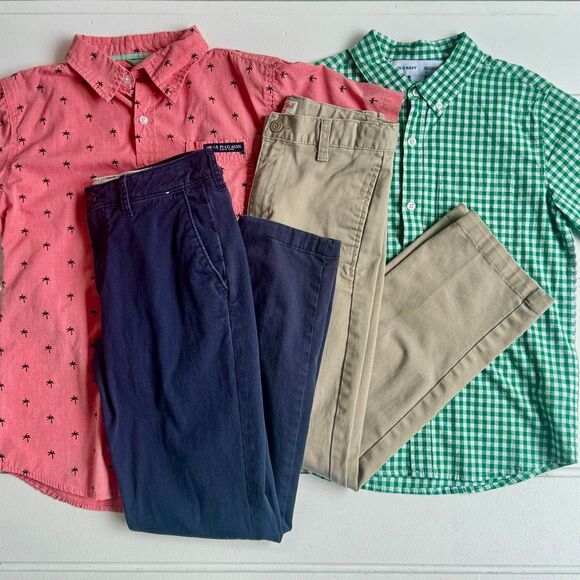 Abercrombie Kids Old Navy Cat & Jack US Polo Assn Boys Chinos/Dress Shirts NWOT - Picture 2 of 16